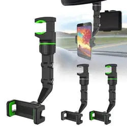 360 Rotating Phone Holder | Universal Clip Phone Holder | Car Phone Holder Review Mirror | Car Mirror Phone Holder | Multifunctional Phone Mount | GPS Mount | Rearview Mirror Phone Holder