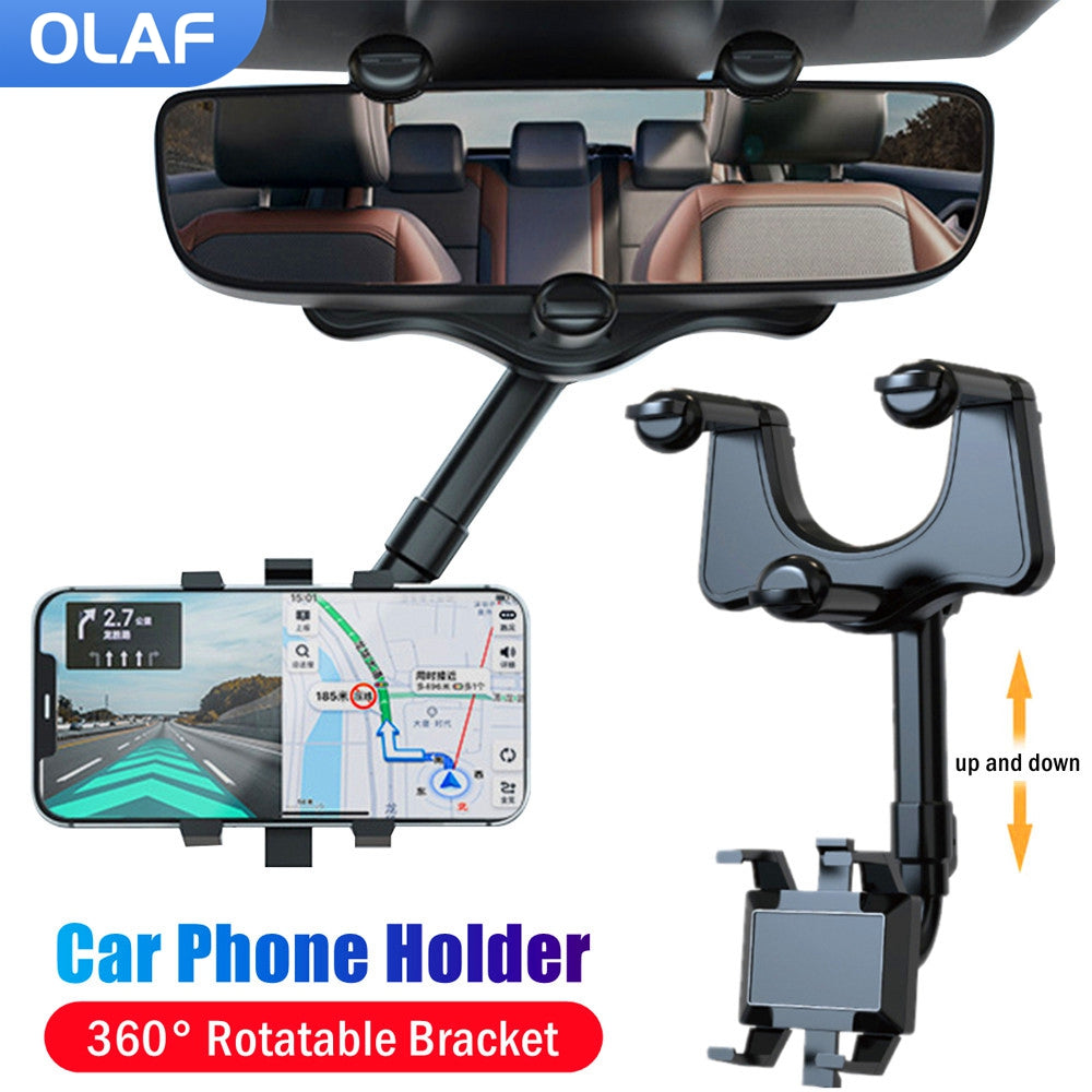 360 Rotating Phone Holder | Universal Clip Phone Holder | Car Phone Holder Review Mirror | Car Mirror Phone Holder | Multifunctional Phone Mount | GPS Mount | Rearview Mirror Phone Holder