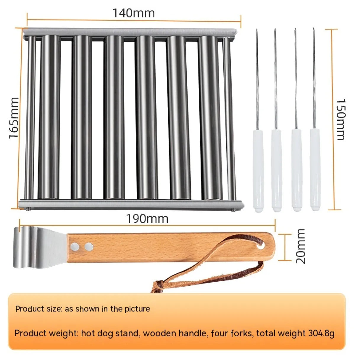 Removable Stainless Steel Hot Dog Roasting Rack