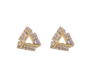 S925 Silver Triangle Crystal Earrings for Stylish Look